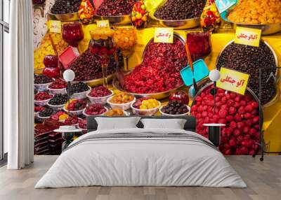 Dried fruit for sale, Tehran, Iran Wall mural