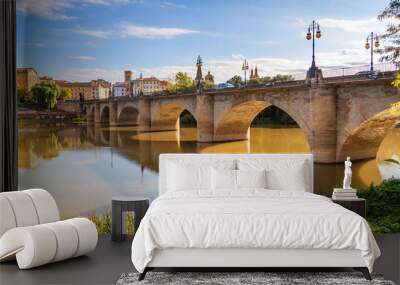 Puente de Piedra (Stone bridge) in Logrono Wall mural