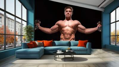 Sexy muscular fitness man Wall mural