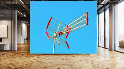 television antenna in the blue sky Wall mural