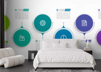 Minimal infographic template design with numbers 10 options or steps. Wall mural