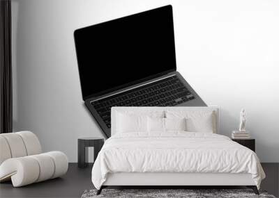 Grey laptop on PNG background, include with shadows Wall mural