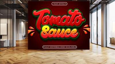 Tomato Sauce Editable Text Effect 3 Dimension Emboss Modern Style Wall mural