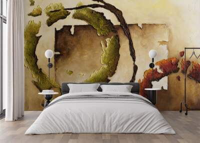 painting abstract forms with texture on canvas Wall mural