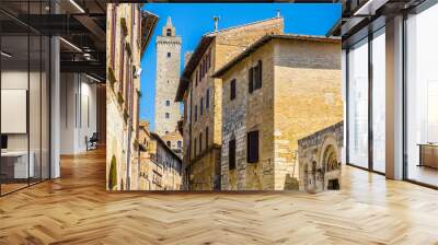 San Gimignano and its famous towers, Siena, Tuscany, Italy Wall mural