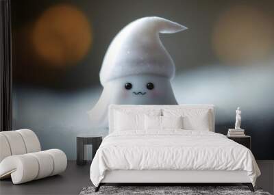 3D cute illustration of a ghost Wall mural