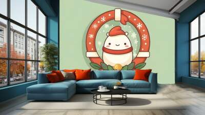 Cute Christmas Assets Illustration Wall mural