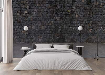 Dark gray stone wall Wall mural