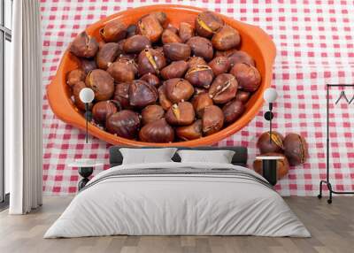 traditional portuguese dish of roasted chestnuts Wall mural