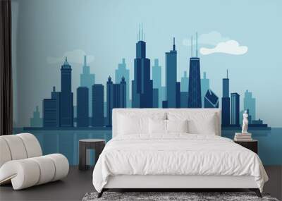 Chicago skyline Wall mural