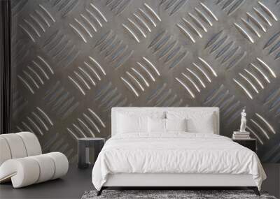 Abstract metal grid texture background Wall mural