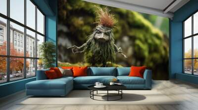 Troll creature in green magic forest Wall mural