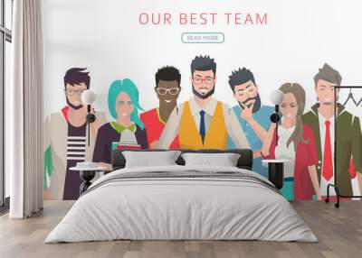 Modern vector illustration / Set of business people with different actions, feelings and emotions / creative men and women /  office team  /  can be used for websites and banners Wall mural