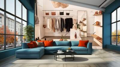 interior of a stylish clothing and accessories boutique Wall mural