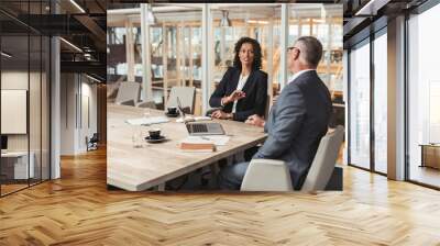 Talking business strategy in the boardroom Wall mural