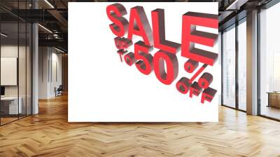 sale discount in 3d text Wall mural