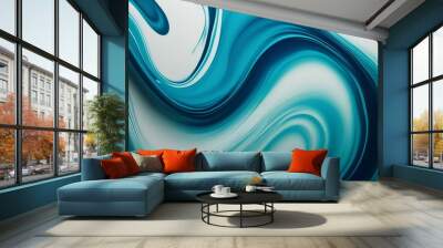 A tranquil, abstract liquid design Wall mural