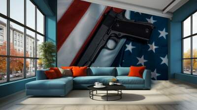 Colt government 1911 with U.S. AIR FORCE uniform background Wall mural