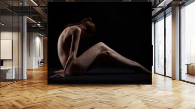 Graceful sitting nude girl Wall mural