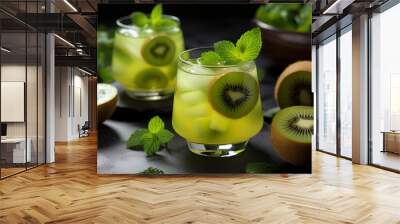 Kiwi mint drink.AI Generated	 Wall mural