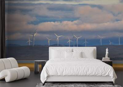 wind turbines in the mountains Wall mural