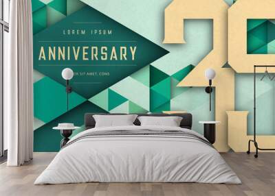 Anniversary emblems celebration logo, 35th birthday vector illustration, with texture background, modern geometric style and colorful polygonal design. 35 Anniversary template design, geometric design Wall mural