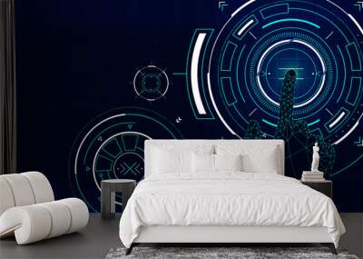 Futuristic vector background, hud technology touch screen interface Wall mural