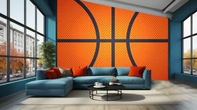 Horizontal ball texture for basketball, sport background, vector illustration Wall mural