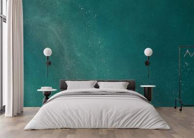 Abstract modern green blue background with white waves Wall mural