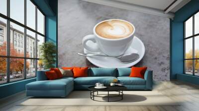 Nice hot mocha cappuccino latte coffee for breakfast buffet service Wall mural