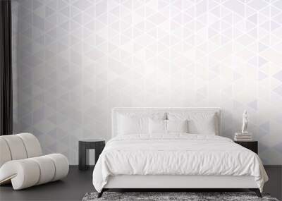 Triangle tiles bright blank background. White creative geometry pattern. Wall mural