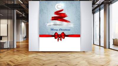 Santa Claus hat in the form of a festive Christmas tree. A4 Wall mural