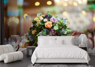 beautiful flowers on the wedding table
 Wall mural