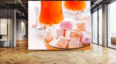 Bowl with Turkish delight cubes Wall mural