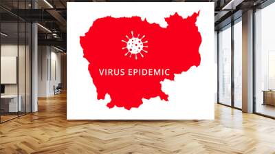 Cambodia Virus Epidemic country of Asia, Asian map illustration, vector isolated on white background Wall mural