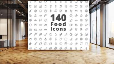 Food Icon Pack Outlined Wall mural