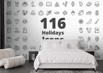 holidays icon outlined Wall mural