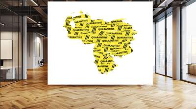 Venezuela Quarantine Yellow Tape country of America, American map illustration, vector isolated on white background Wall mural