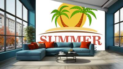 Summer beach logo Wall mural