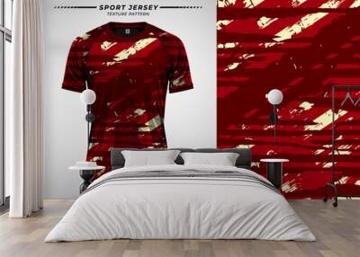 3D mockup of sport jersey with grunge texture featuring distressed fabric design and rugged material for an authentic and edgy apparel presentation Wall mural