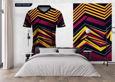 3D vectot jersey mockup with pattern striped style for sublimation print Wall mural