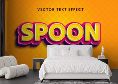 Spoon editable vector text effect with soft color orange and purple for banner or poster design Wall mural