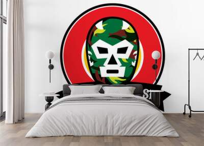 wrestler with mask emblem logo Wall mural