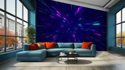 Abstract tunnel of a multicolor spectrum background. Wall mural