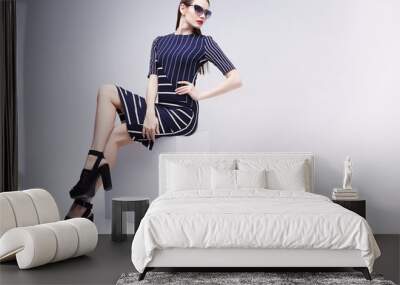 high fashion portrait of young elegant woman. Studio shot Wall mural