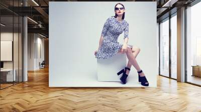 high fashion portrait of young elegant woman. Studio shot Wall mural