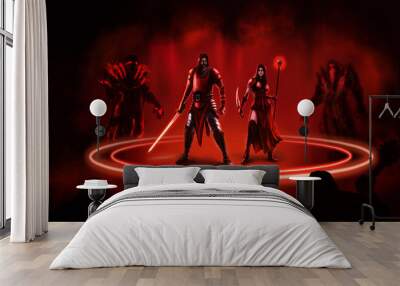 Fantasy warriors man and woman Wall mural