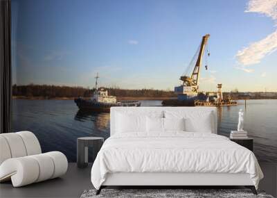 Baltic Sea Winter Ice Ship Port Wall mural