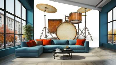 , drum set png, drum kit isolated on transparent background Wall mural