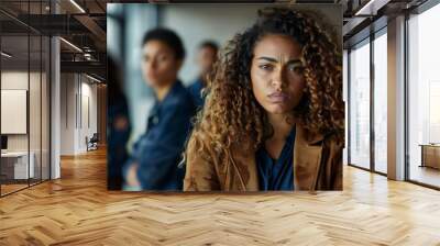 A black woman facing racial discrimination in the workplace Wall mural